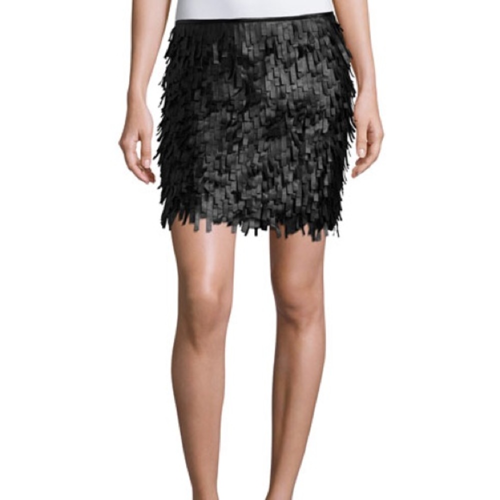 Max Studio Sophie Fringed Faux Size S